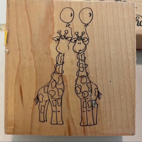 “Party Time“ Bundle of 3 Rubber Stamps 3” x 3” Alene’s Fun Stamps Wood Mounted - Picture 3 of 6